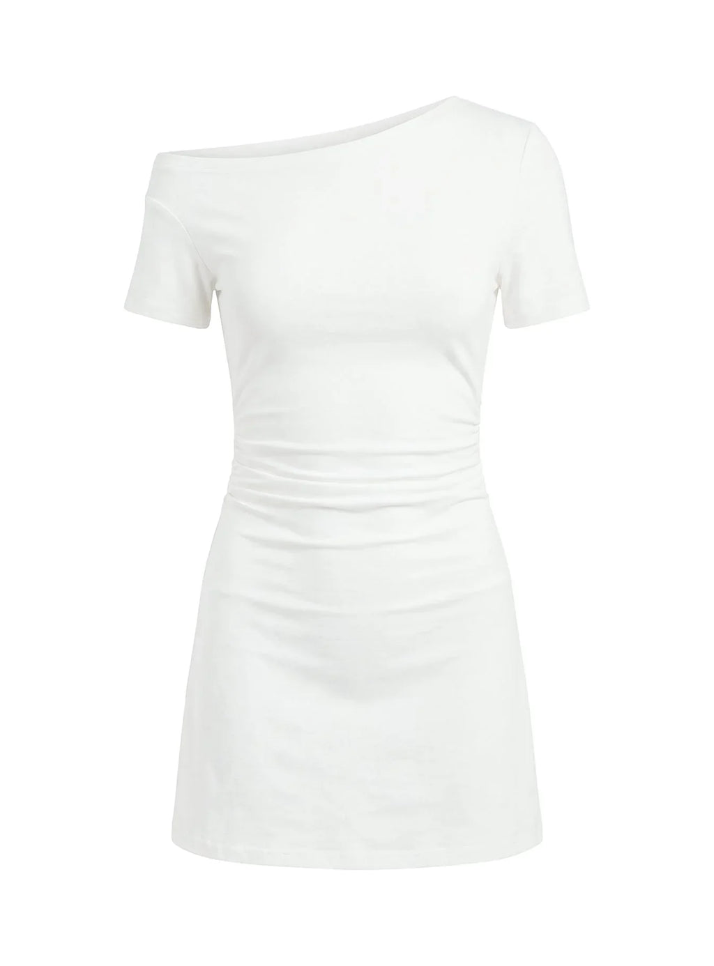 Avriana Off Shoulder T-Shirt Mini Dress White