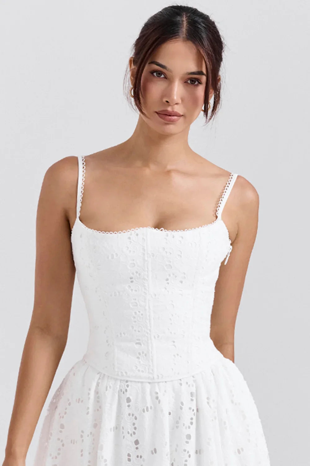 White Broderie Anglais Corset