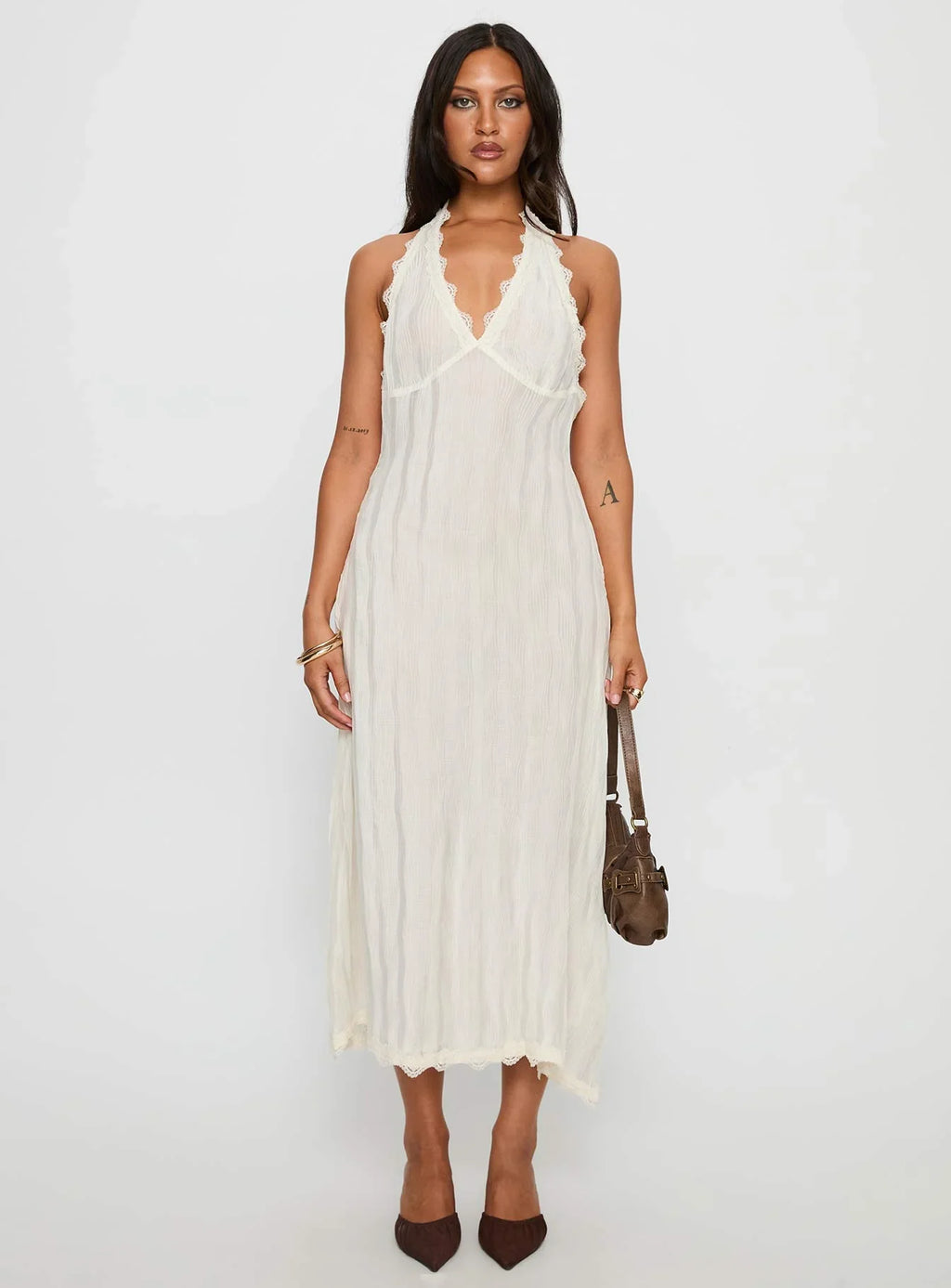 Stars Align Midi Dress Cream