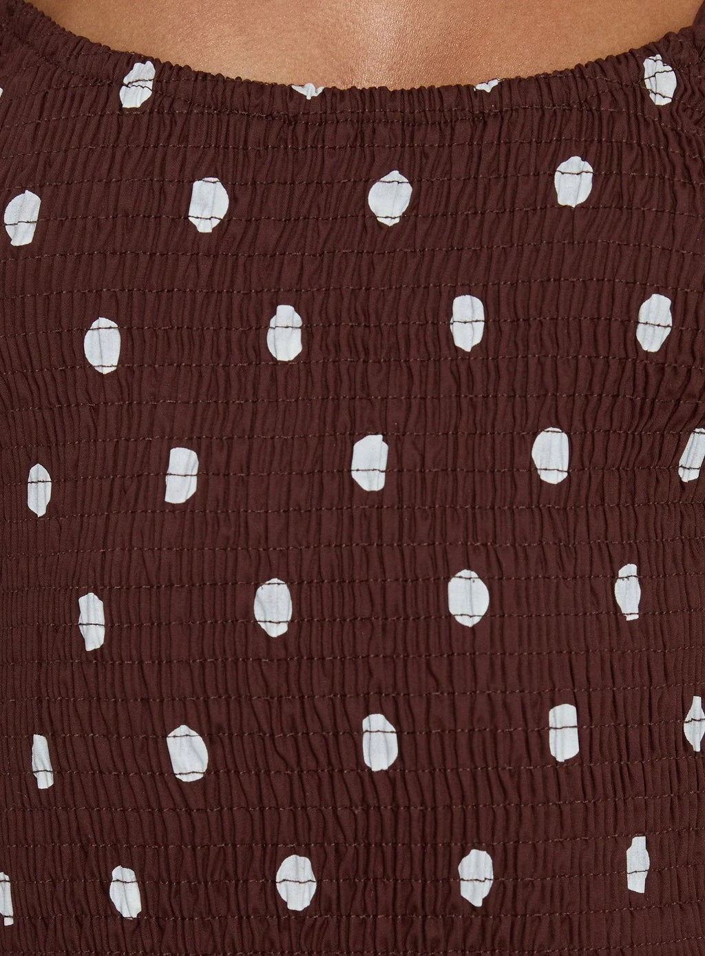 Ryna Scoop Maxi Dress Brown Polka Dot