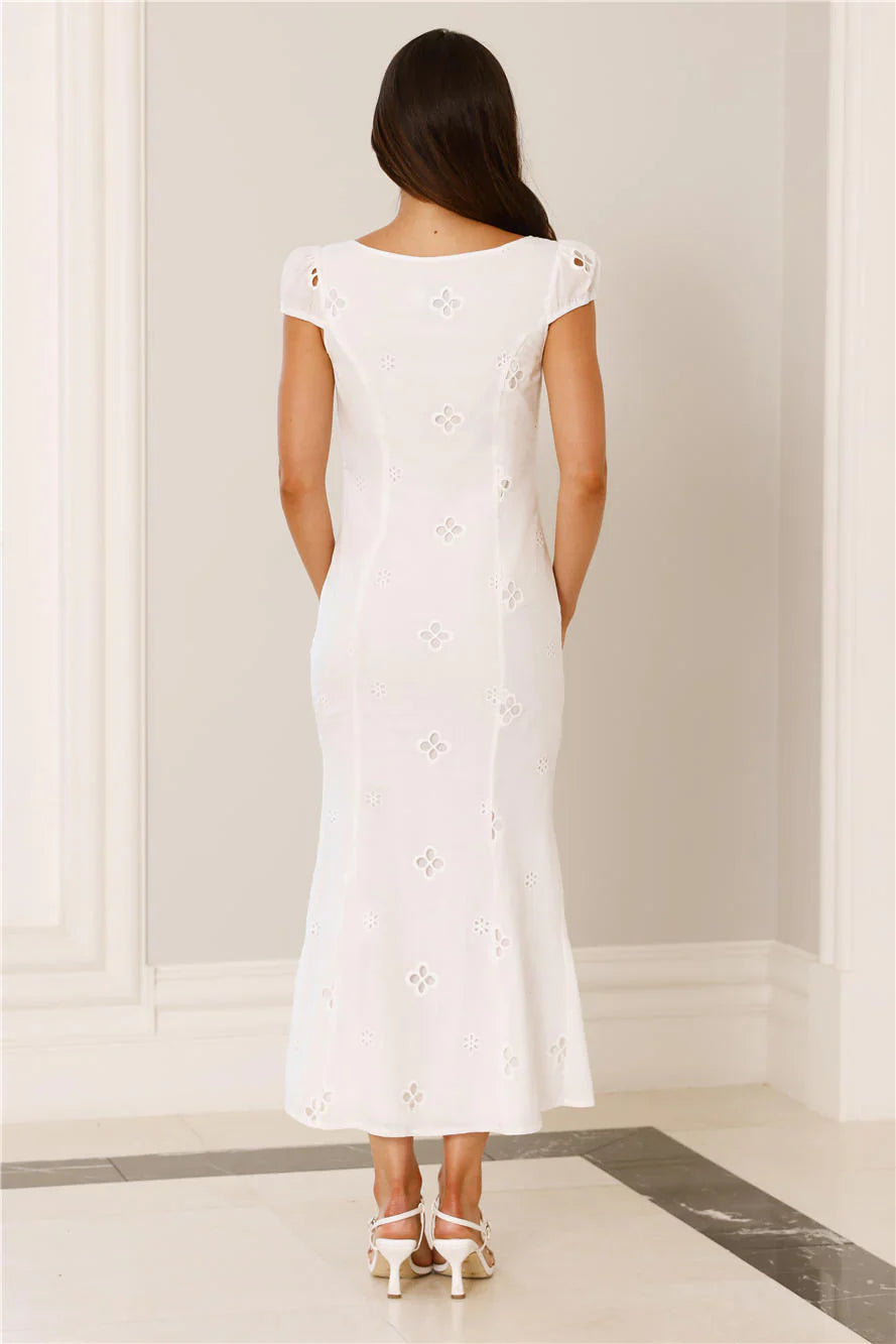 Oceanfront Dreams Midi Dress White