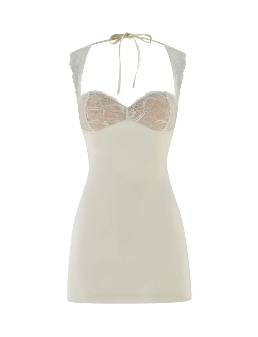 NYOMI MINI DRESS - WHITE : CREAM